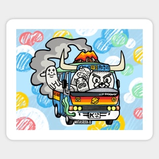 Blue Volcano Bus Sticker